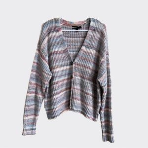 Lane Bryant Women's Chunky Waffle Knit Cardigan Sweater Size 18/20 Cotton Wool